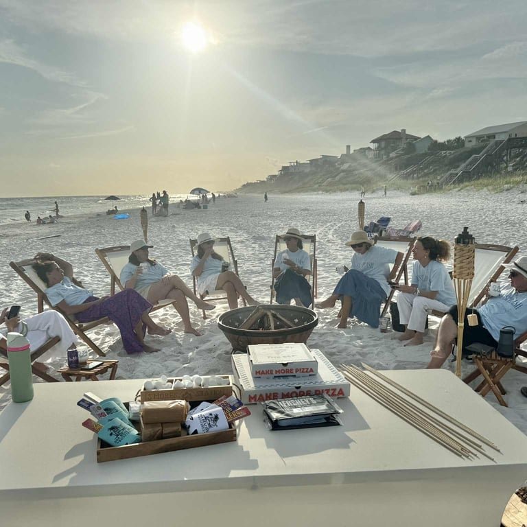 Beachy Bonfires setup on 30A