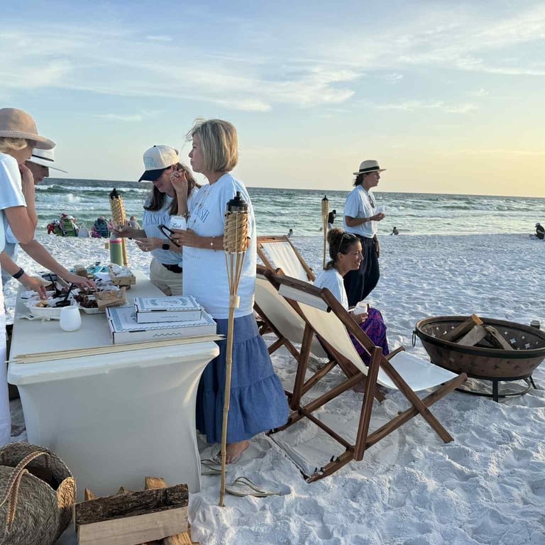 Beachy Bonfires setup on 30A