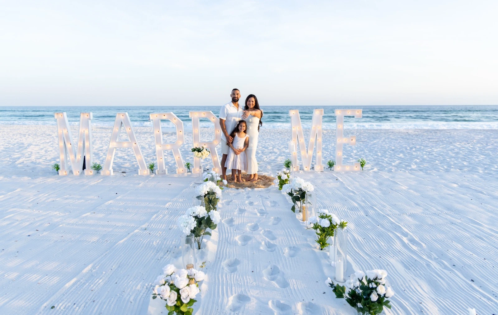 Proposal setup on a 30A beach