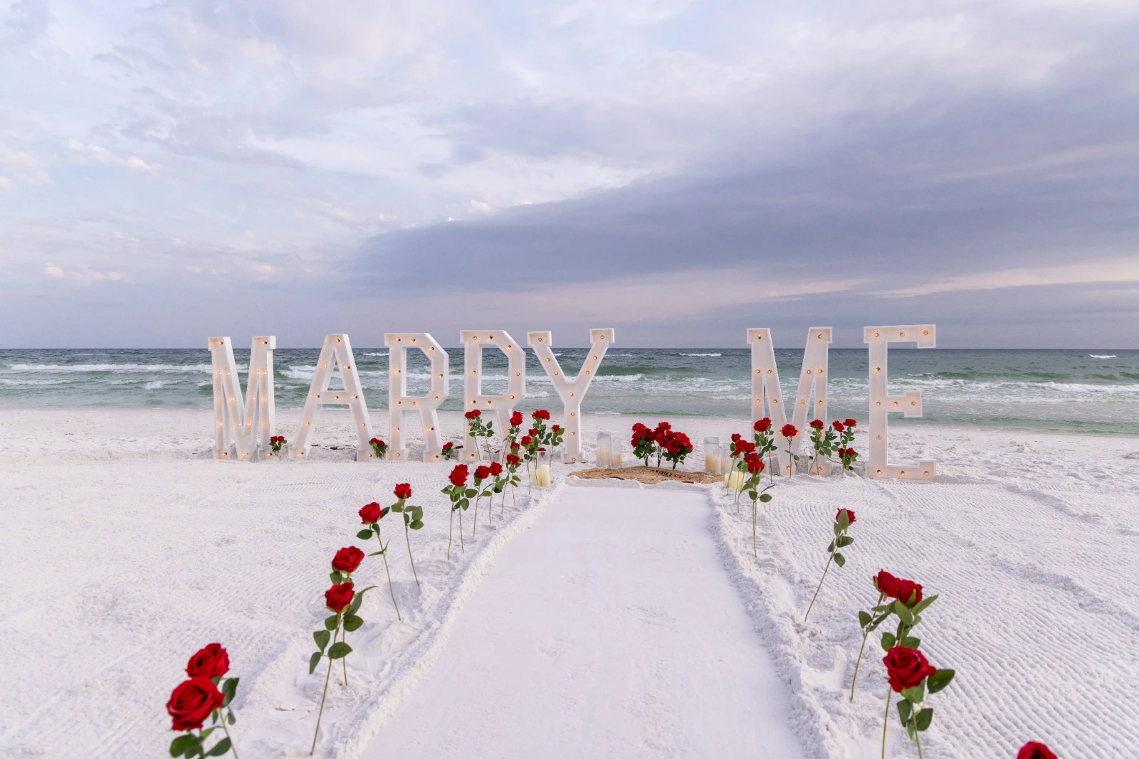 Proposal setup on a 30A beach