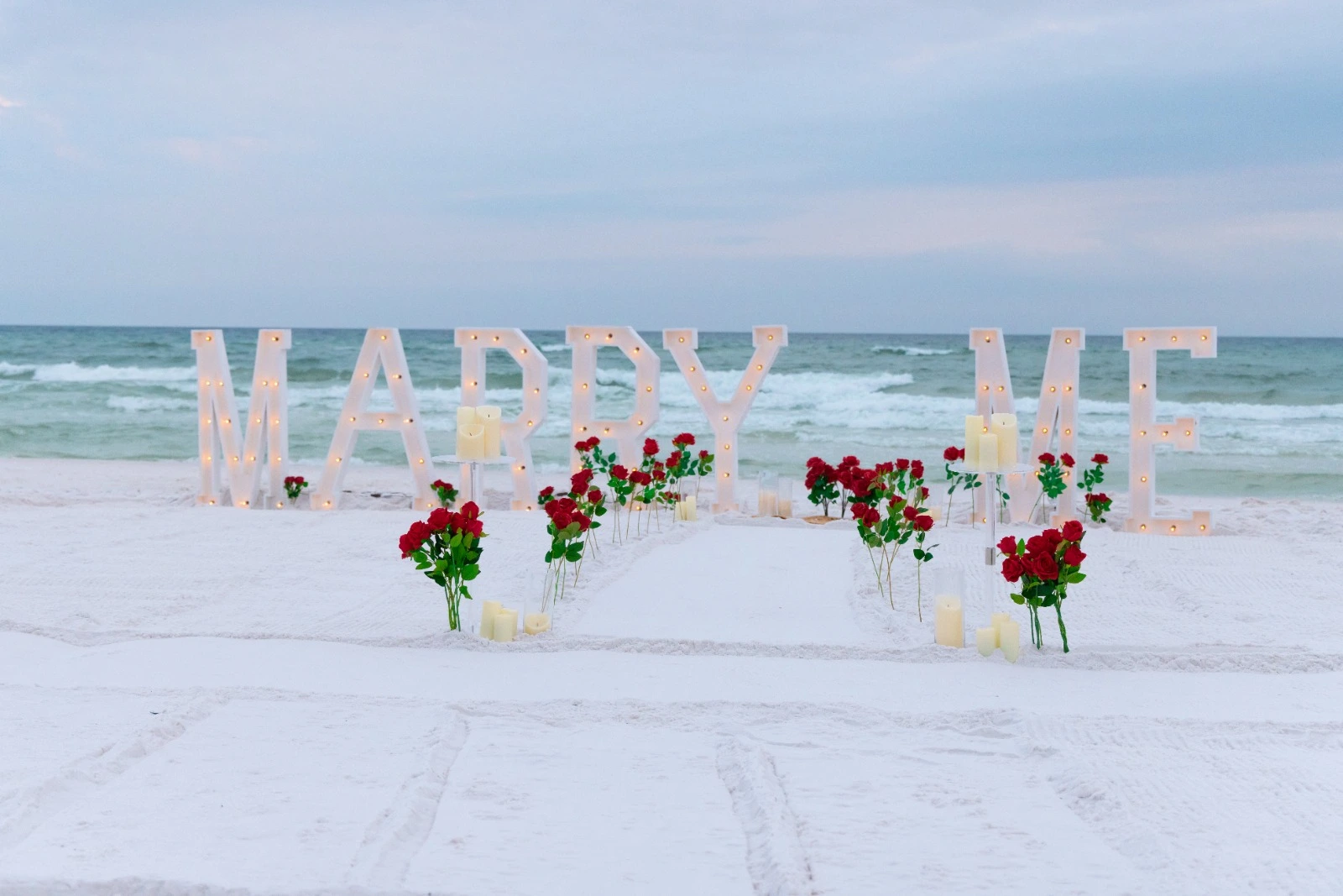 Proposal setup on a 30A beach