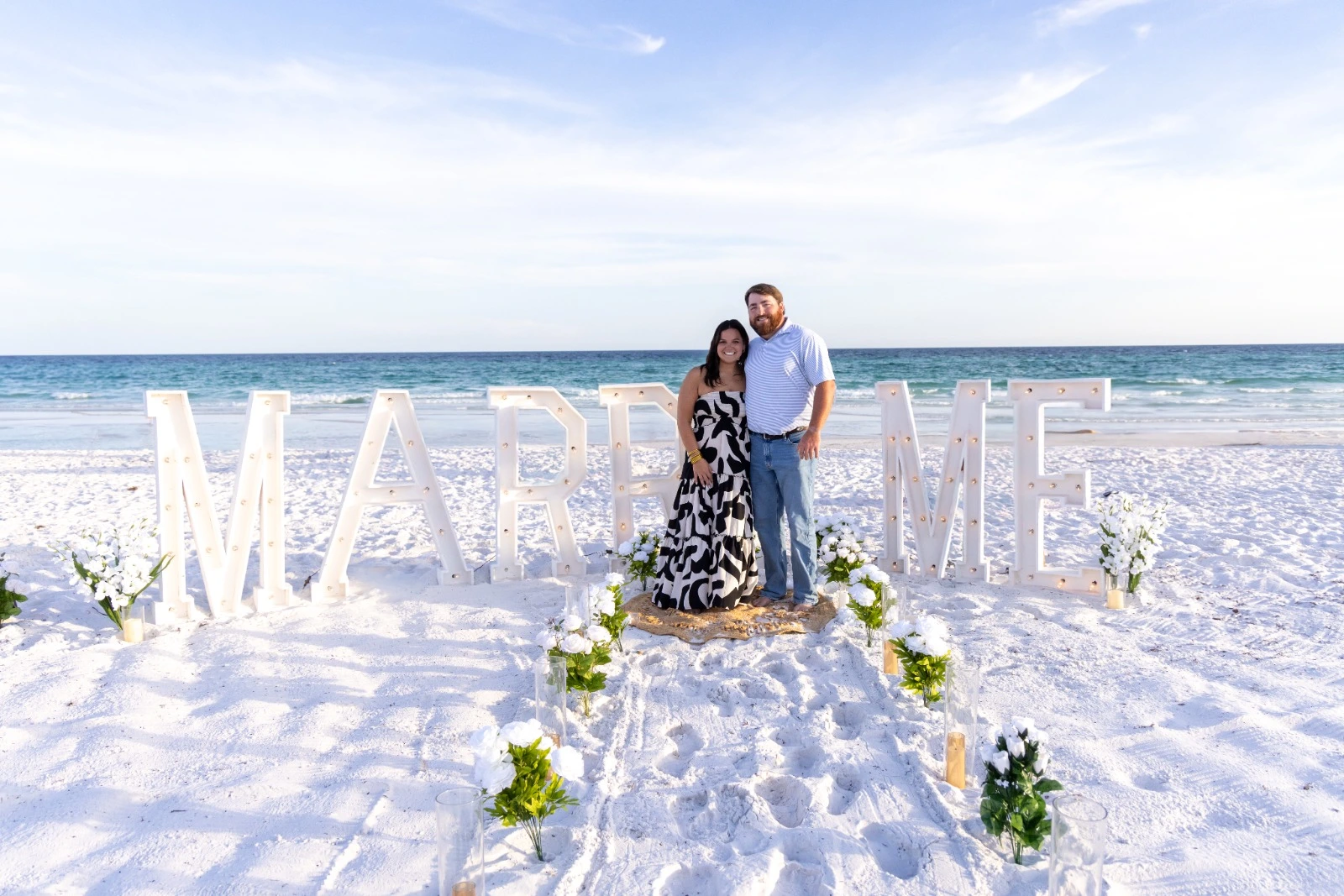 Proposal setup on a 30A beach
