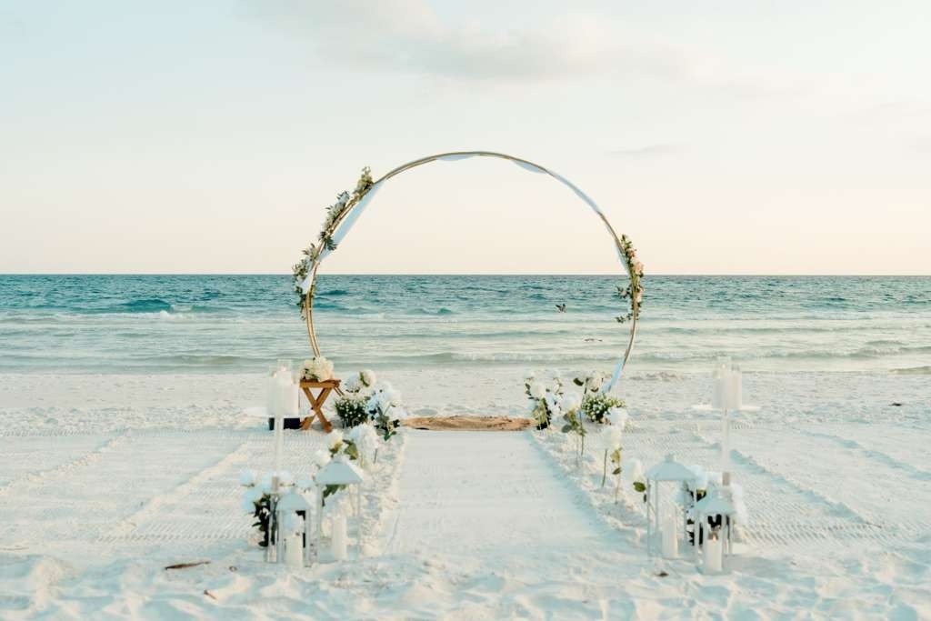 Blanco Beach Proposal setup on the beach